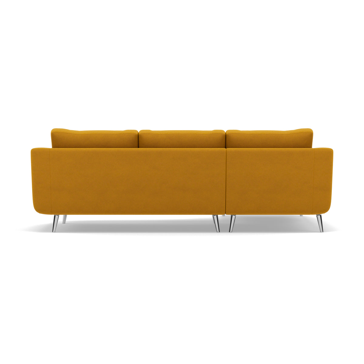 Phoebe Large Chaise Sofa - Large Chaise Sofa LHF Standard Back Grade B - Left Hand Facing — Plush Velvet Turmeric / Chrome, gallery image 2