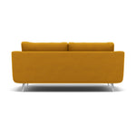 Phoebe 3 Seater Sofa - Large Sofa Standard Back Grade B — Plush Velvet Turmeric / Chrome, gallery image 2