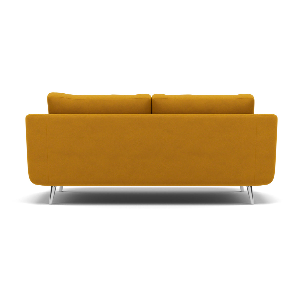 Phoebe 3 Seater Sofa - Large Sofa Standard Back Grade B — Plush Velvet Turmeric / Chrome, gallery image 2