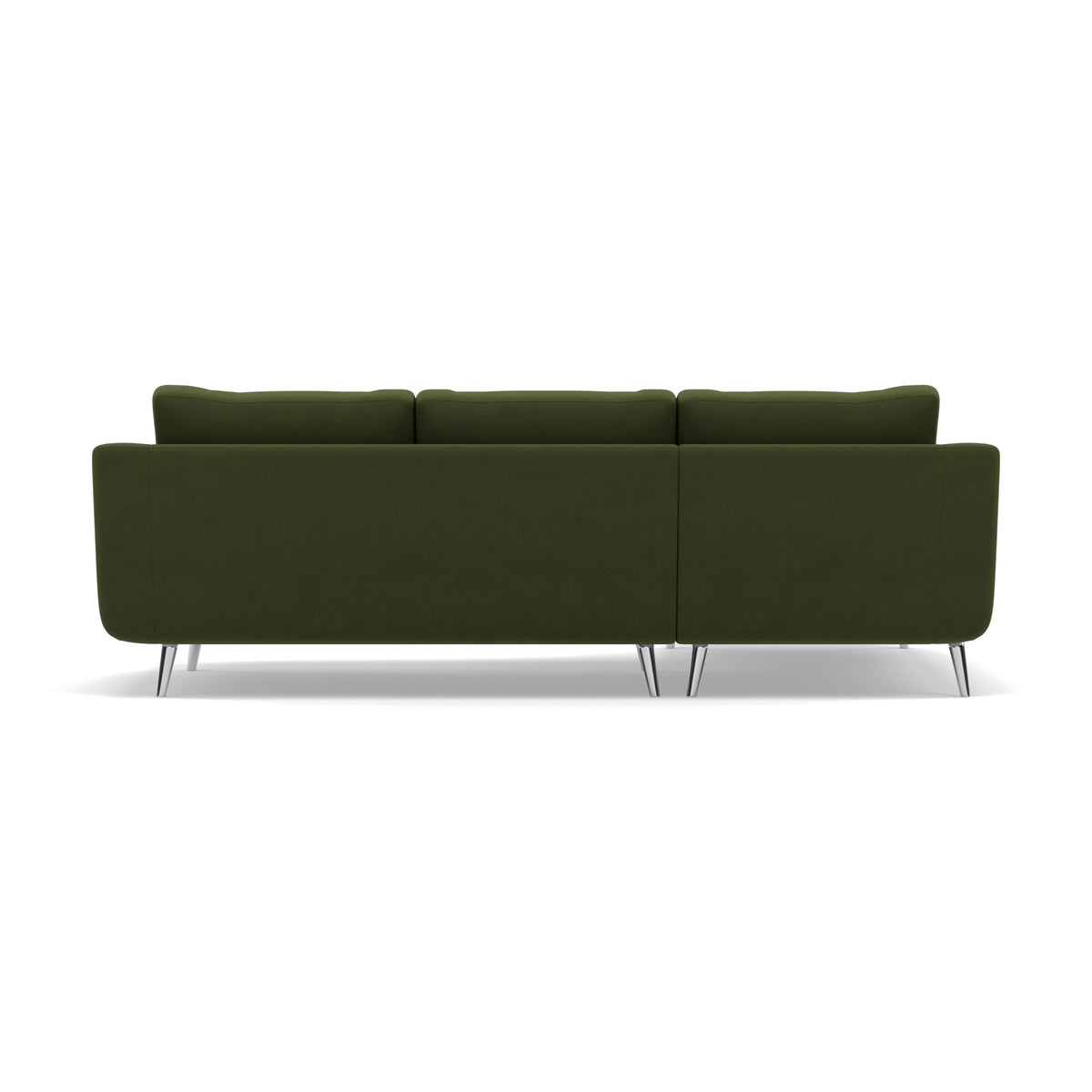 Phoebe Large Chaise Sofa - Large Chaise Sofa LHF Standard Back Grade B - Left Hand Facing — Plush Velvet Vine / Chrome, gallery image 2