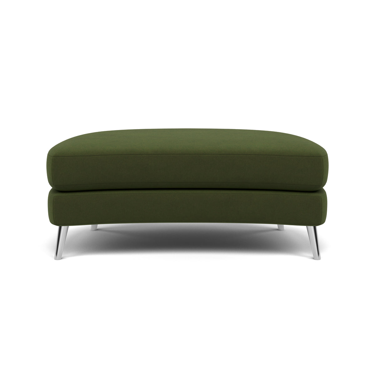 Phoebe Oval Footstool - Oval Cuddler Stool Grade B — Plush Velvet Vine / Chrome, gallery image 2