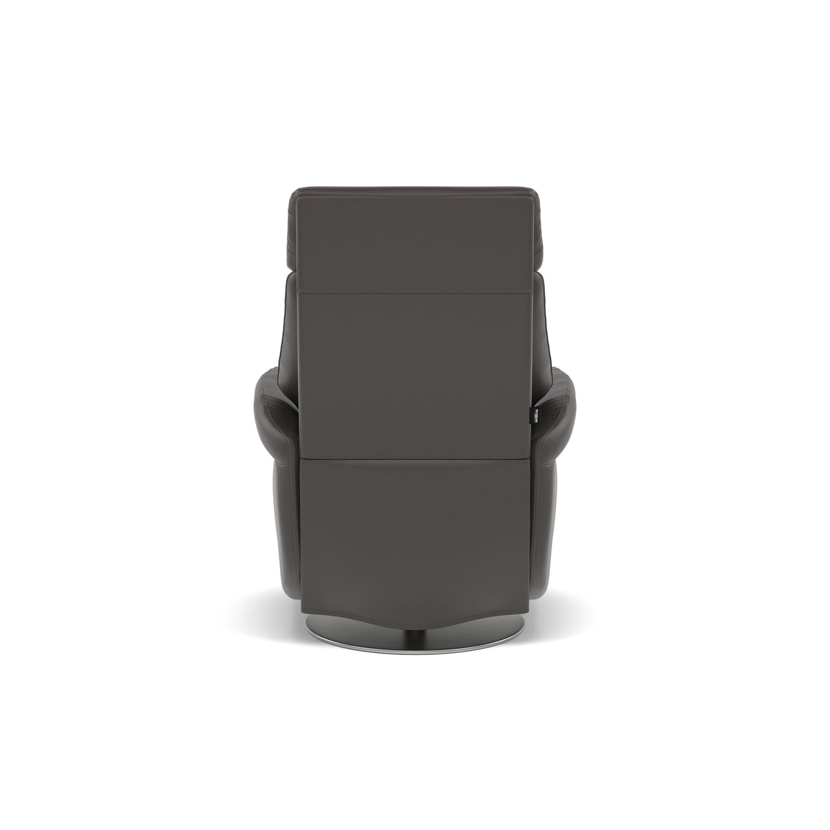 Nicoletti Break Recliner Armchair - Power Chair with Round Metal Base CB — Macao Grigio Scuro 327, gallery image 2