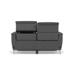 Sol 2 Seater Recliner Sofa - 2 Seater Power Recliner Sofa with Head Tilt F8 — Hopsack Charcoal 70006, gallery image 2