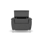 Sol Recliner Armchair - Power Recliner Armchair with Head Tilt F8 — Hopsack Charcoal 70006, gallery image 2