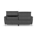 Sol 3 Seater Recliner Sofa - 3 Seater Power Recliner Sofa with Head Tilt F8 — Hopsack Charcoal 70006, gallery image 2