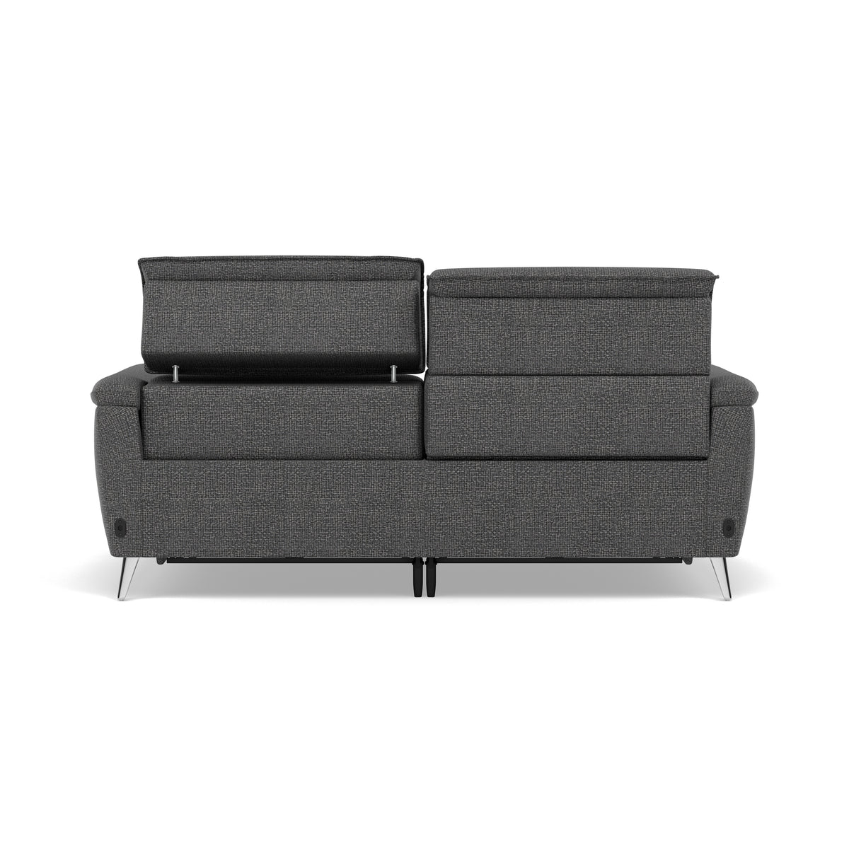 Sol 3 Seater Recliner Sofa - 3 Seater Power Recliner Sofa with Head Tilt F8 — Hopsack Charcoal 70006, gallery image 2
