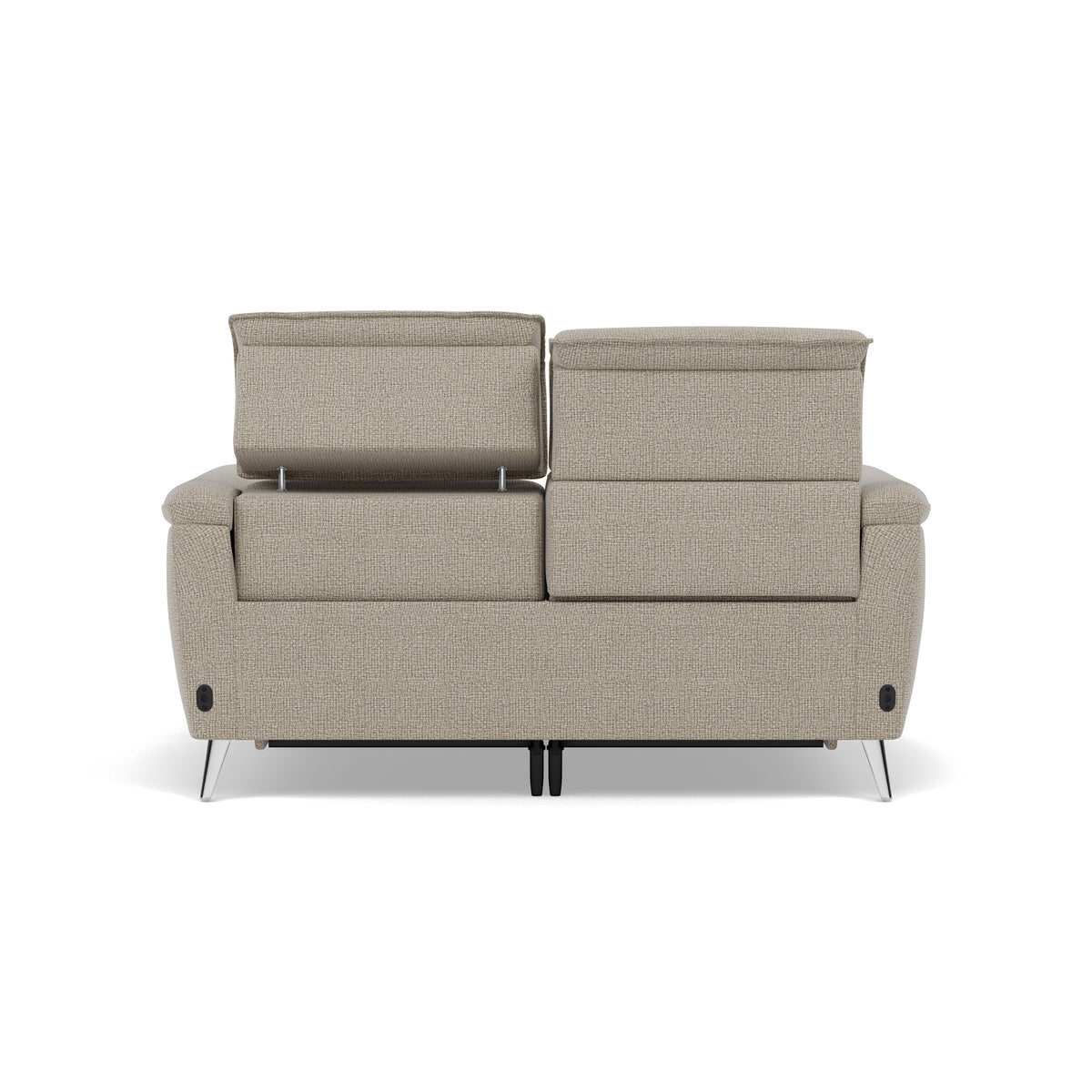 Sol 2 Seater Recliner Sofa - 2 Seater Power Recliner Sofa with Head Tilt F8 — Hopsack Linen 70004, gallery image 2