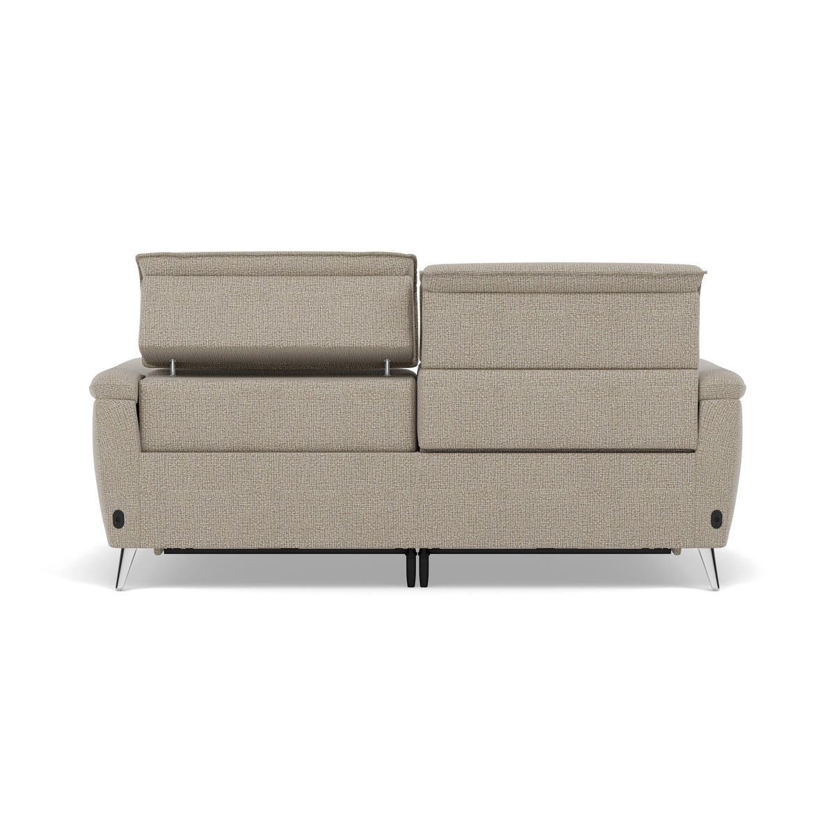 Sol 3 Seater Recliner Sofa - 3 Seater Power Recliner Sofa with Head Tilt F8 — Hopsack Linen 70004, gallery image 2
