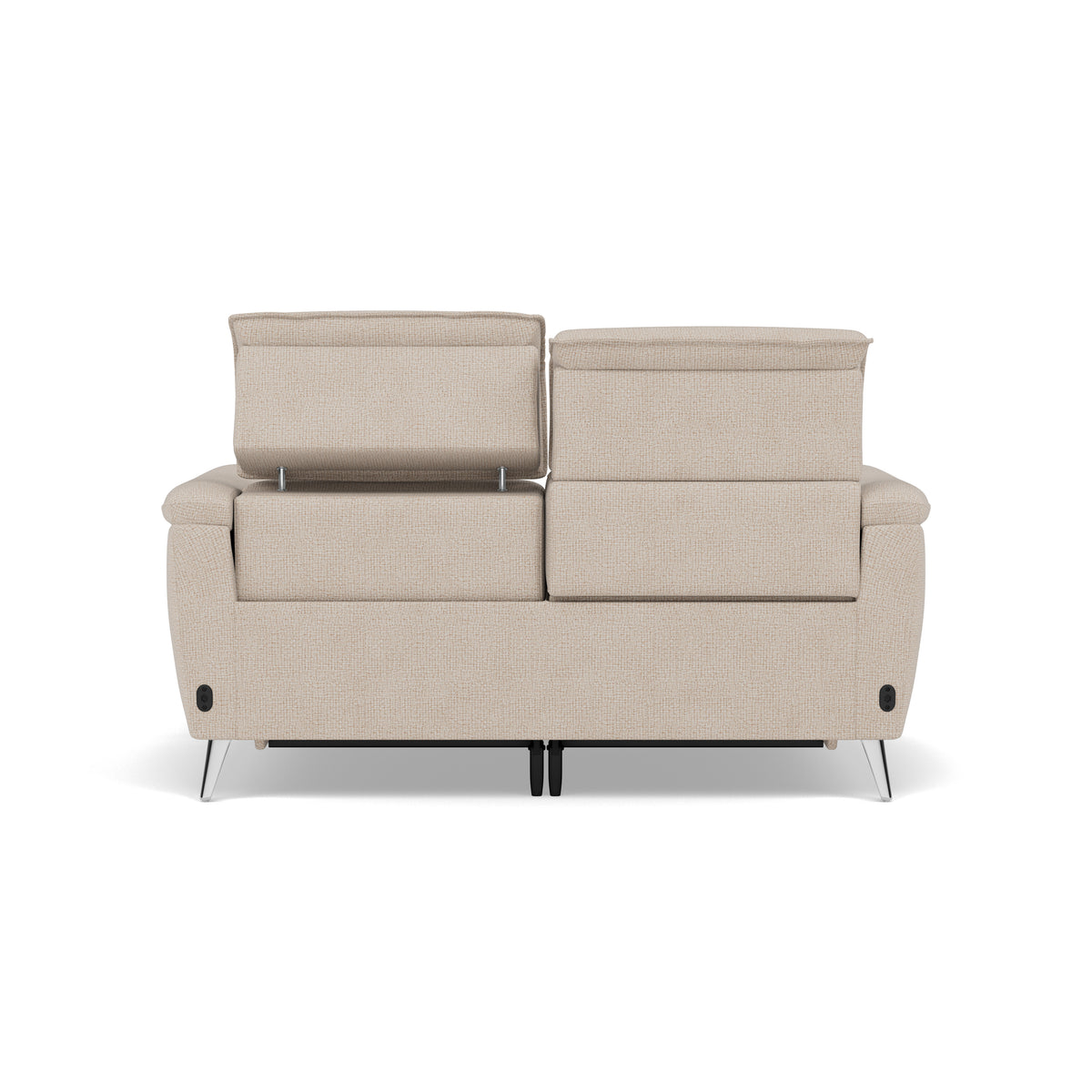 Sol 2 Seater Recliner Sofa - 2 Seater Power Recliner Sofa with Head Tilt F8 — Hopsack Natural 70002, gallery image 2