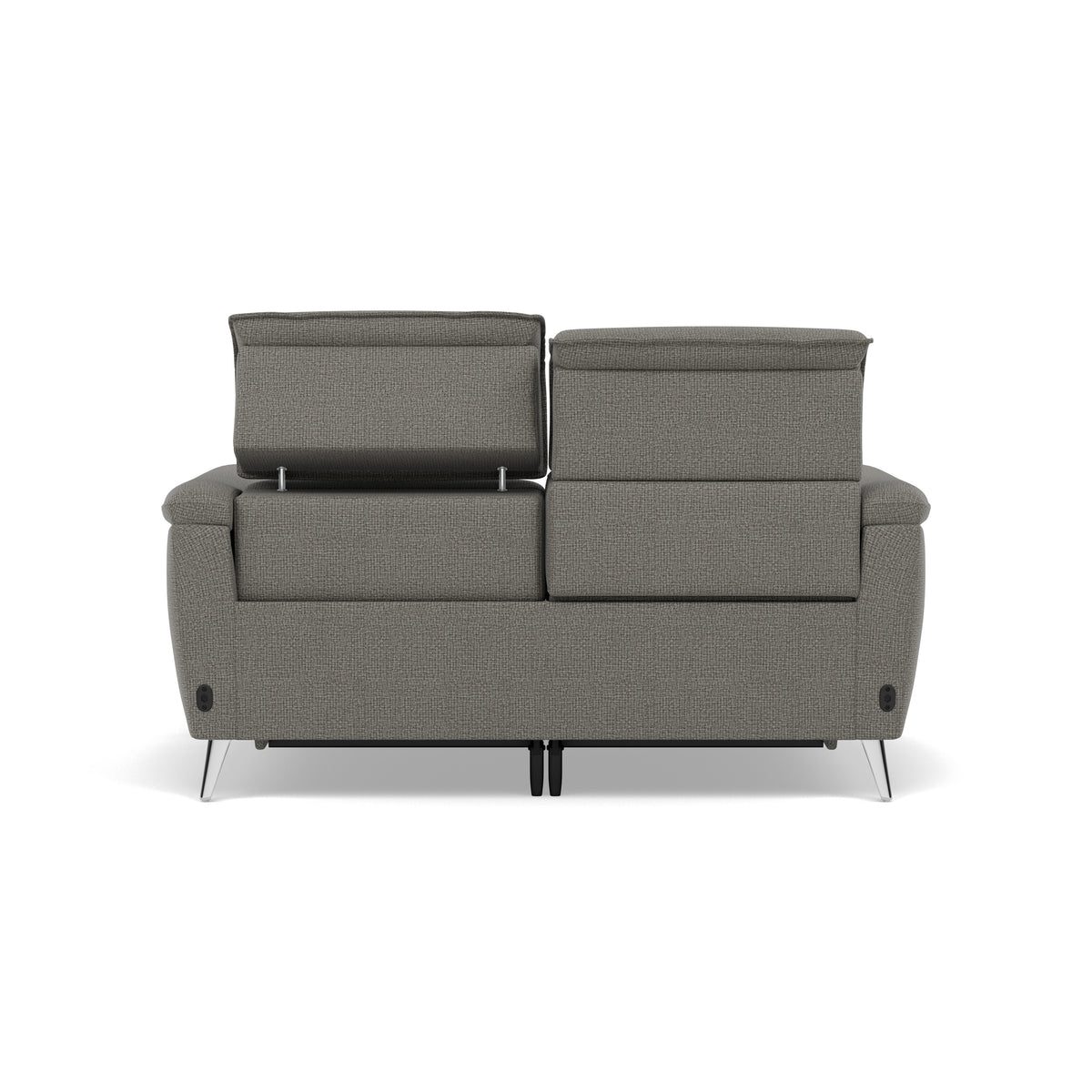 Sol 2 Seater Recliner Sofa - 2 Seater Power Recliner Sofa with Head Tilt F8 — Hopsack Platinum 70003, gallery image 2