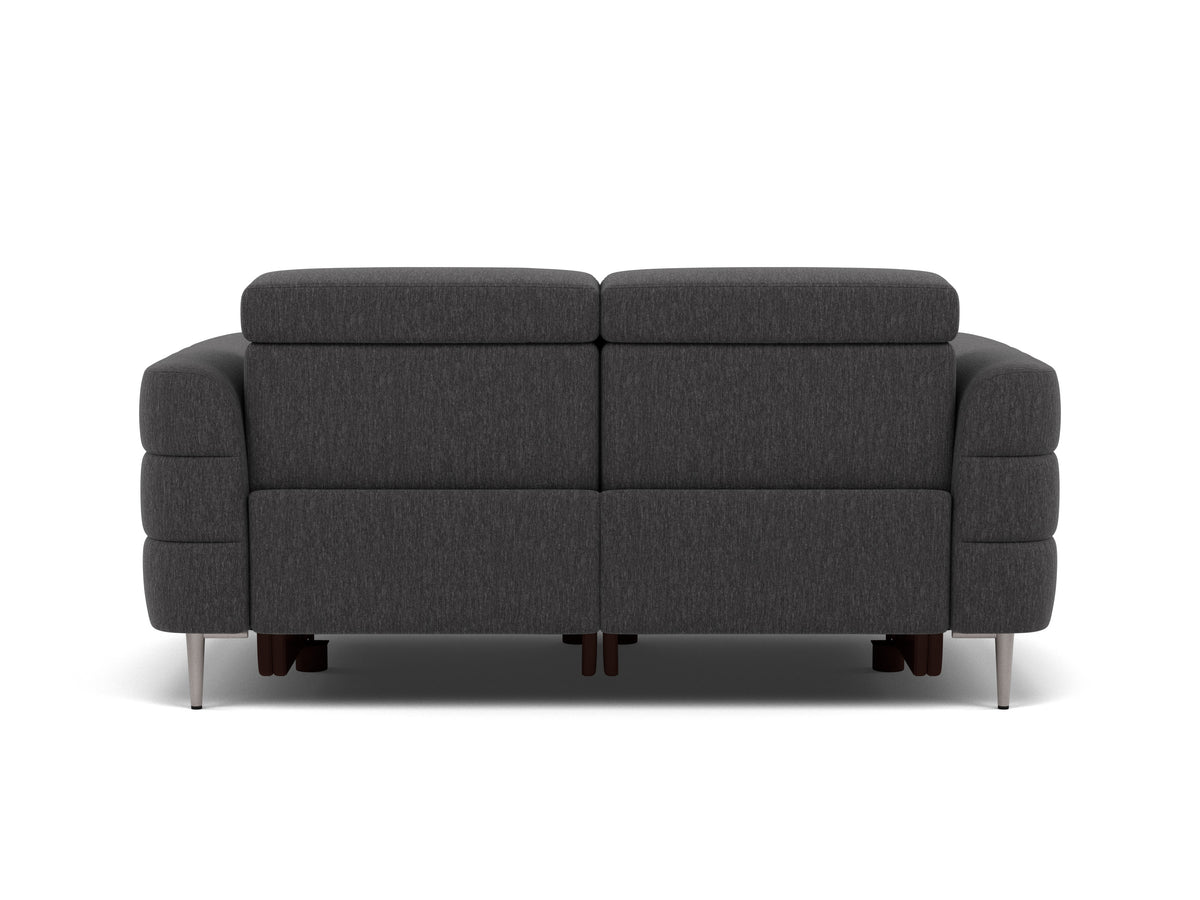 Hoy 2 Seater Sofa - 2 Str Static W/Manual Headrest Fabric — KB-1295-UK Amigo Coal, gallery image 2