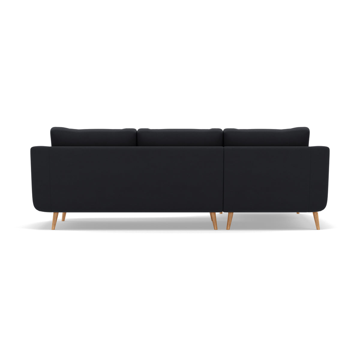 Phoebe Large Chaise Sofa - Large Chaise Sofa LHF Standard Back Grade B - Left Hand Facing — Plush Velvet Charcoal / Natural, gallery image 2