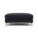 Phoebe Oval Footstool - Oval Cuddler Stool Grade B — Plush Velvet Charcoal / Natural, gallery image 2