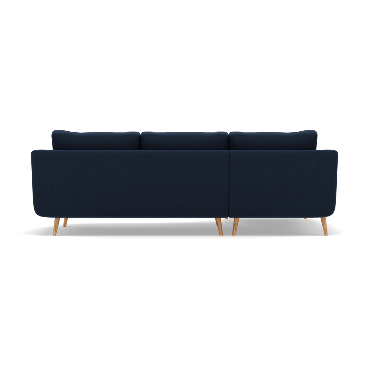 Phoebe Large Chaise Sofa - Large Chaise Sofa LHF Standard Back Grade B - Left Hand Facing — Plush Velvet Indigo / Natural, gallery image 2