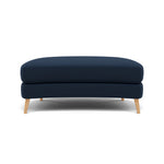 Phoebe Oval Footstool - Oval Cuddler Stool Grade B — Plush Velvet Indigo / Natural, gallery image 2