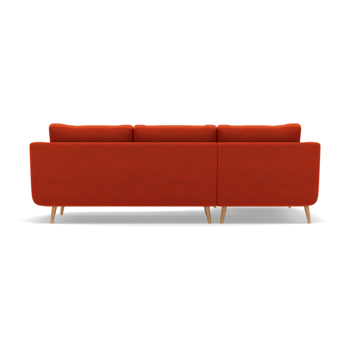 Phoebe Large Chaise Sofa - Large Chaise Sofa LHF Standard Back Grade B - Left Hand Facing — Plush Velvet Paprika / Natural, gallery image 2