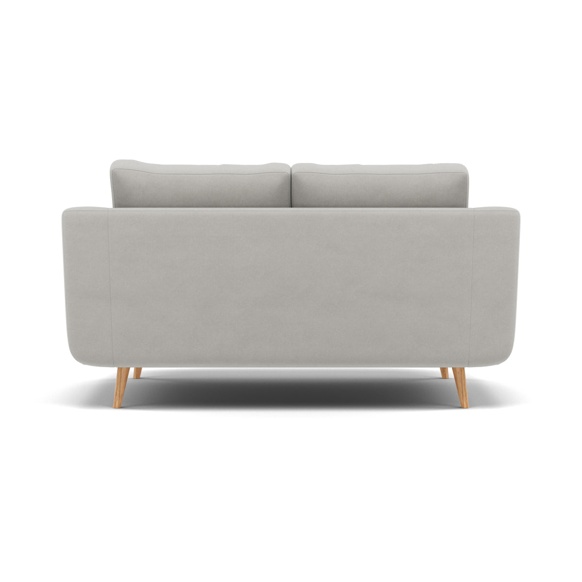 Phoebe 2 Seater Sofa - Small Sofa Standard Back Grade B — Plush Velvet Silver / Natural, gallery image 2