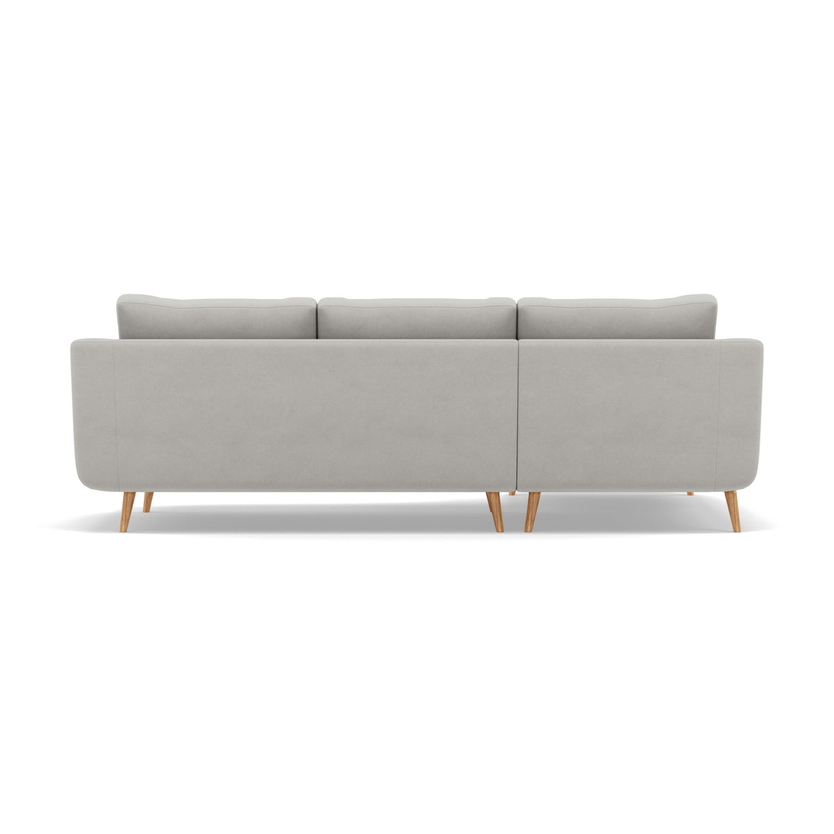 Phoebe Large Chaise Sofa - Large Chaise Sofa LHF Standard Back Grade B - Left Hand Facing — Plush Velvet Silver / Natural, gallery image 2