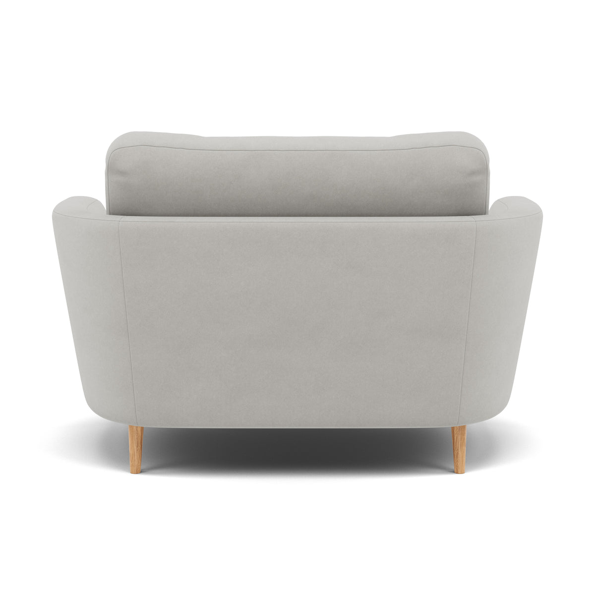 Phoebe Oval Loveseat - Oval Cuddler Grade B — Plush Velvet Silver / Natural, gallery image 2