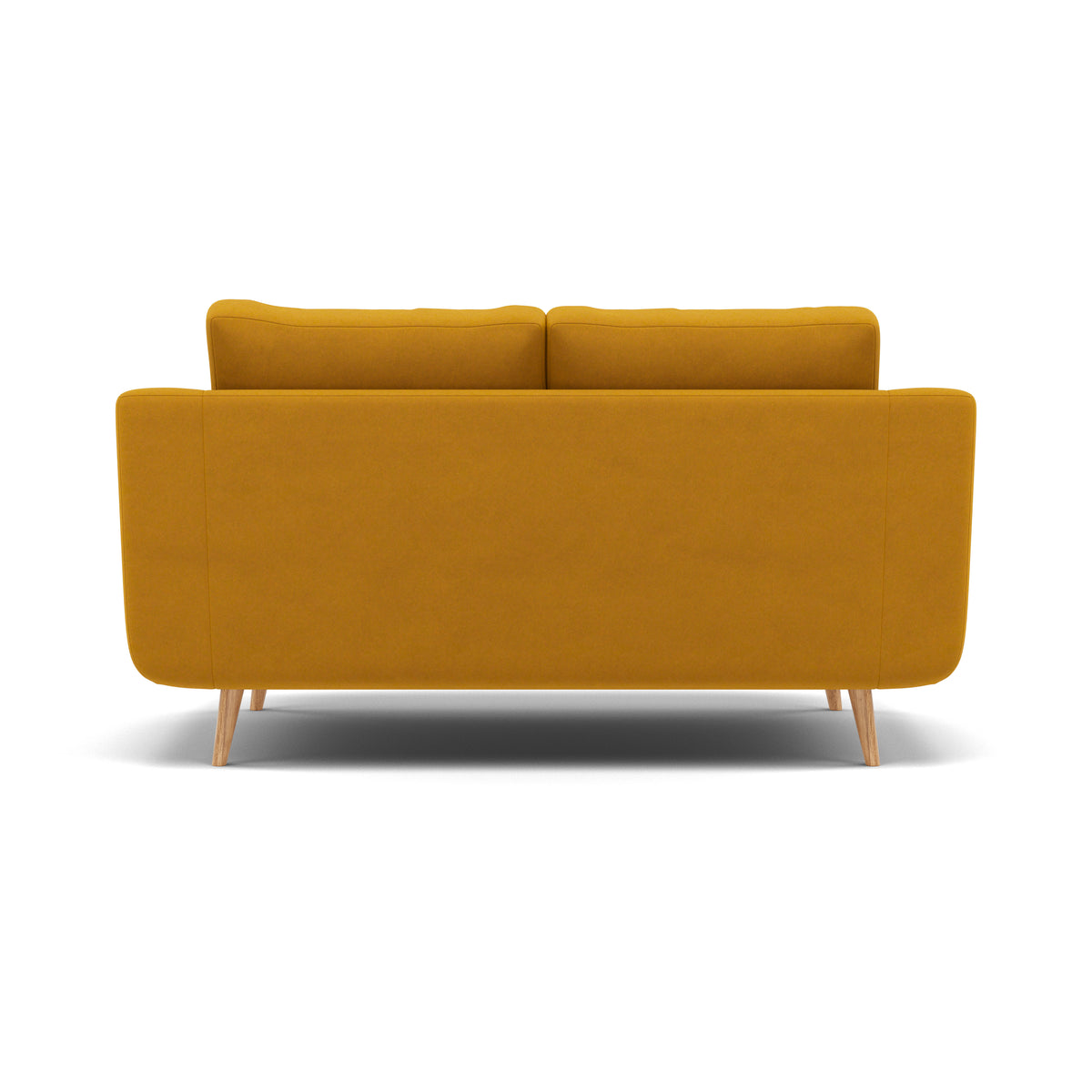 Phoebe 2 Seater Sofa - Small Sofa Standard Back Grade B — Plush Velvet Turmeric / Natural, gallery image 2