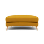 Phoebe Oval Footstool - Oval Cuddler Stool Grade B — Plush Velvet Turmeric / Natural, gallery image 2