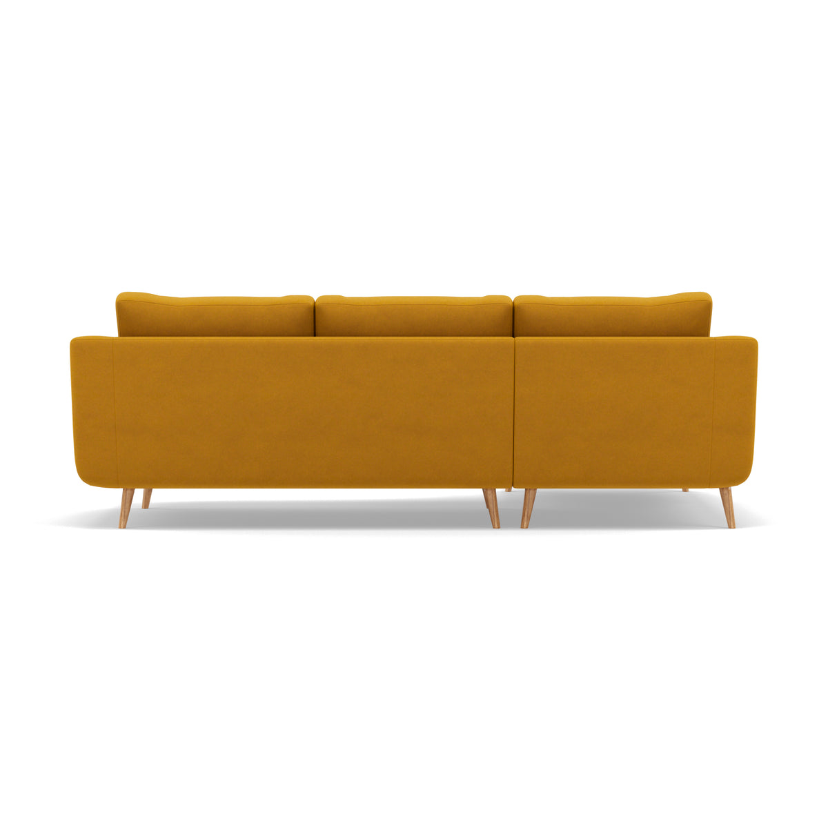 Phoebe Large Chaise Sofa - Large Chaise Sofa LHF Standard Back Grade B - Left Hand Facing — Plush Velvet Turmeric / Natural, gallery image 2