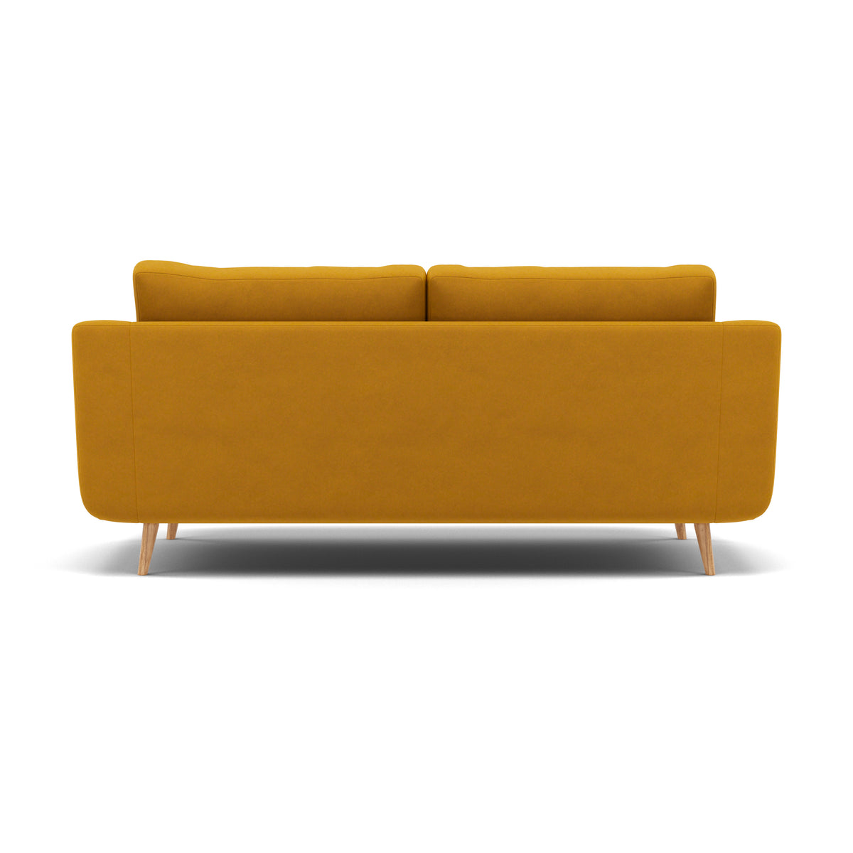 Phoebe 3 Seater Sofa - Large Sofa Standard Back Grade B — Plush Velvet Turmeric / Natural, gallery image 2