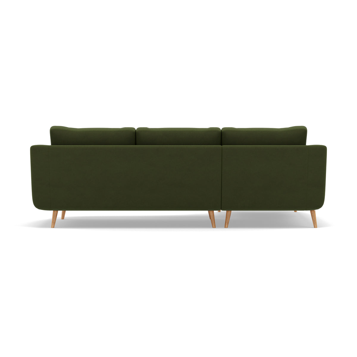 Phoebe Large Chaise Sofa - Large Chaise Sofa LHF Standard Back Grade B - Left Hand Facing — Plush Velvet Vine / Natural, gallery image 2