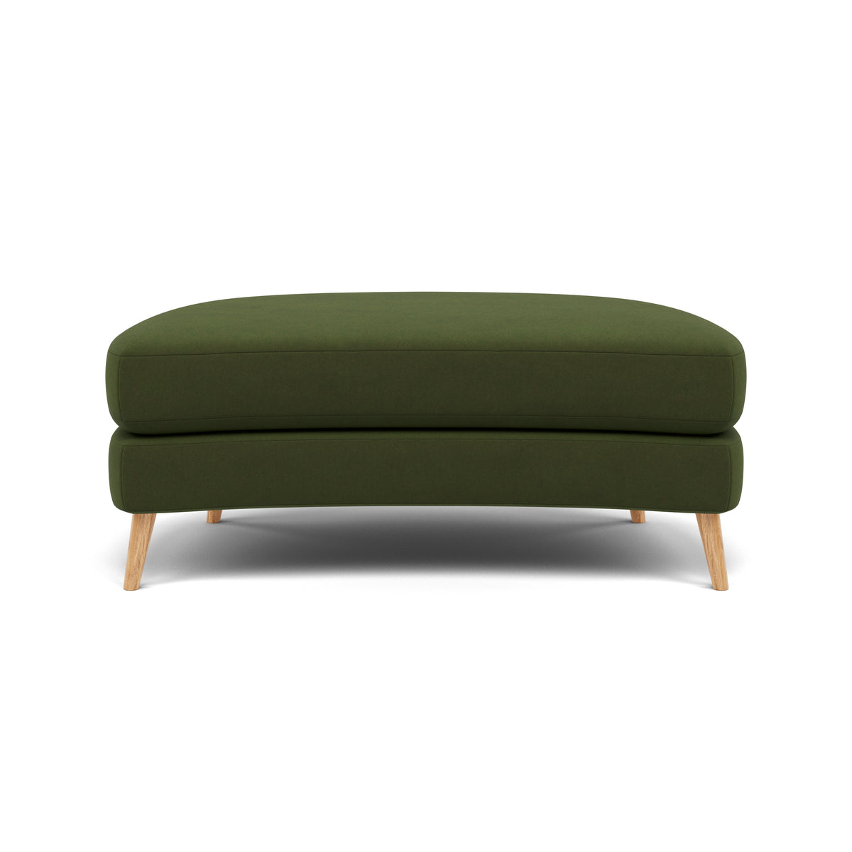 Phoebe Oval Footstool - Oval Cuddler Stool Grade B — Plush Velvet Vine / Natural, gallery image 2