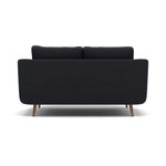Phoebe 2 Seater Sofa - Small Sofa Standard Back Grade B — Plush Velvet Charcoal / Weathered Oak, gallery image 2