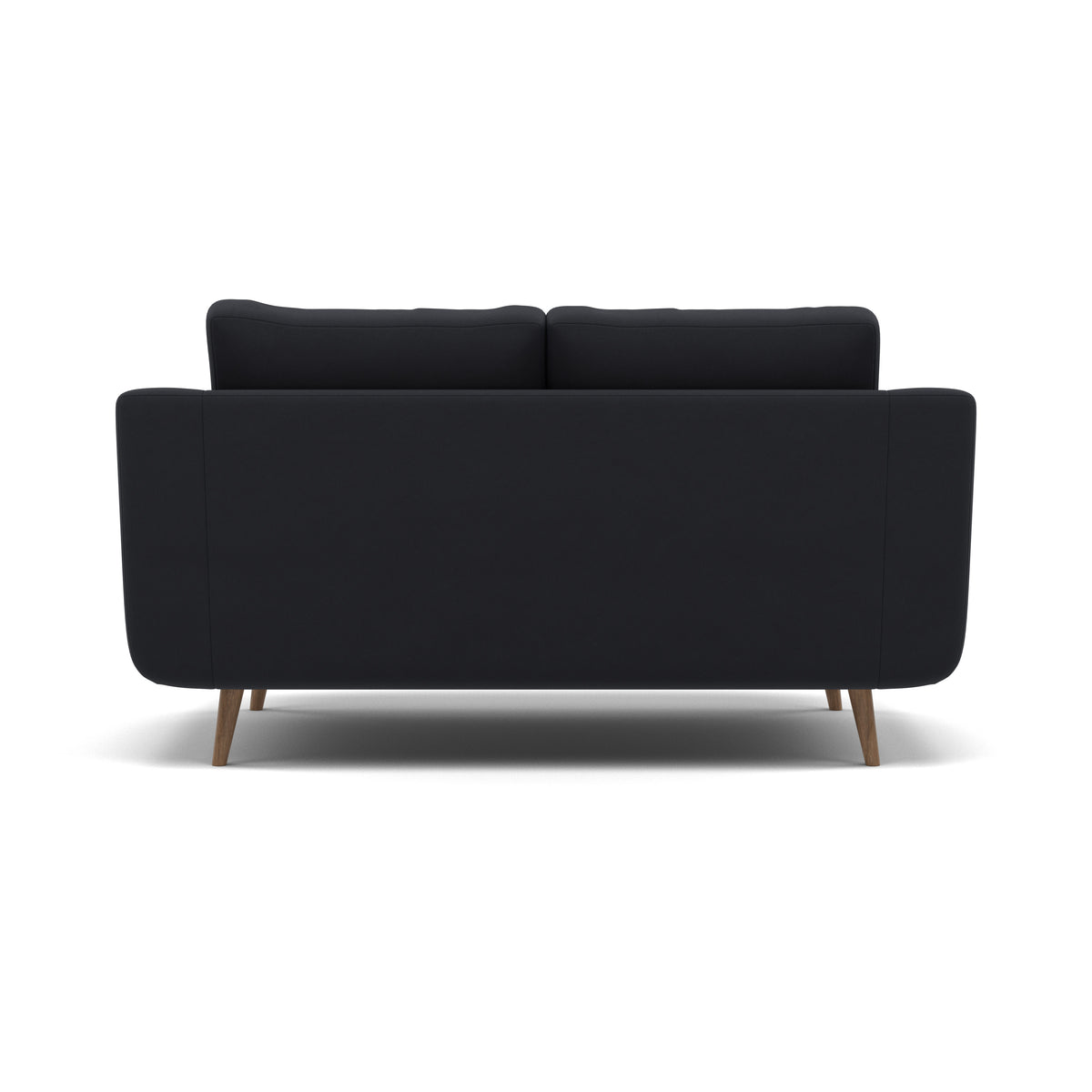 Phoebe 2 Seater Sofa - Small Sofa Standard Back Grade B — Plush Velvet Charcoal / Weathered Oak, gallery image 2