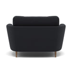Phoebe Oval Loveseat - Oval Cuddler Grade B — Plush Velvet Charcoal / Weathered Oak, gallery image 2