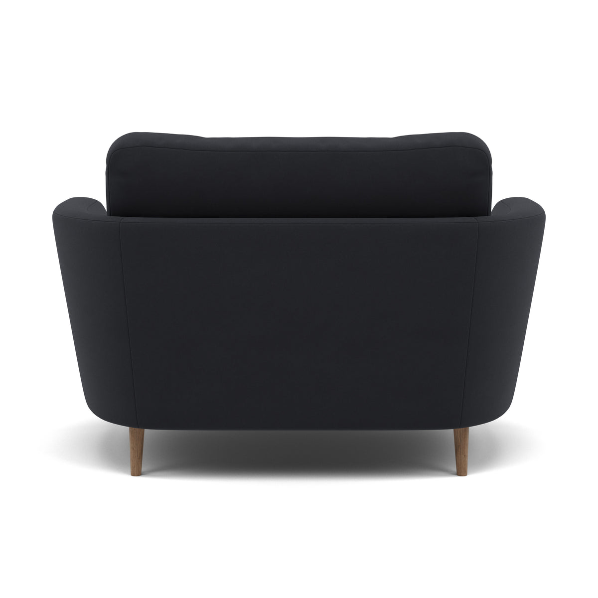Phoebe Oval Loveseat - Oval Cuddler Grade B — Plush Velvet Charcoal / Weathered Oak, gallery image 2