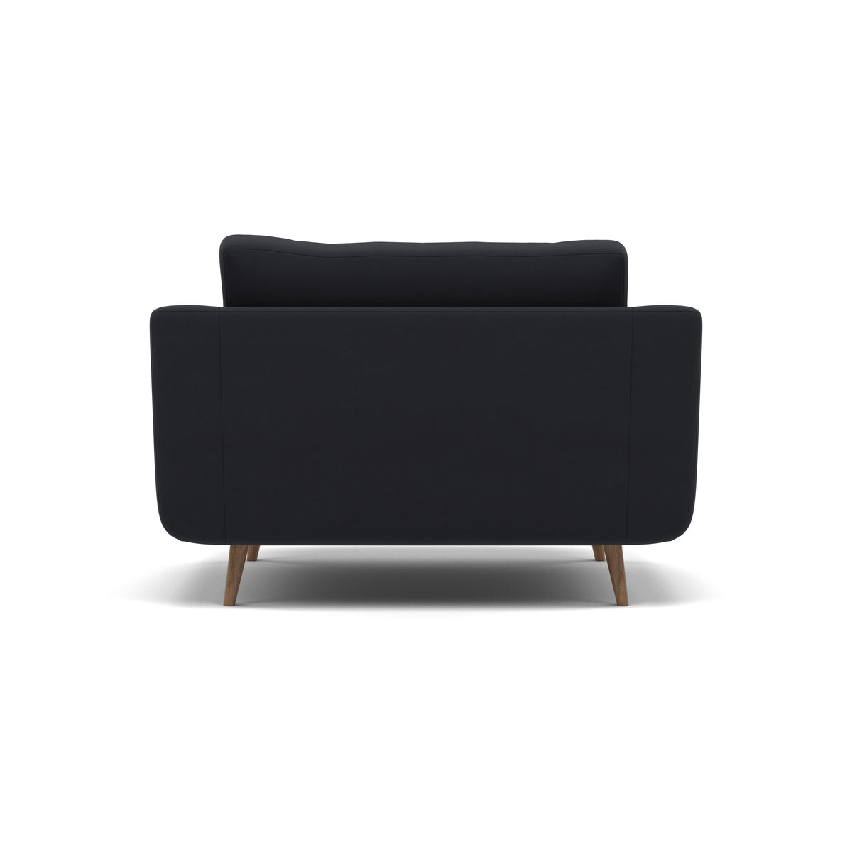Phoebe Loveseat - Snuggler Chair Grade B — Plush Velvet Charcoal / Weathered Oak, gallery image 2