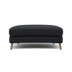 Phoebe Oval Footstool - Oval Cuddler Stool Grade B — Plush Velvet Charcoal / Weathered Oak, gallery image 2