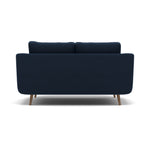 Phoebe 2 Seater Sofa - Small Sofa Standard Back Grade B — Plush Velvet Indigo / Weathered Oak, gallery image 2