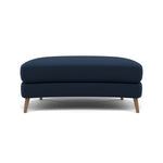 Phoebe Oval Footstool - Oval Cuddler Stool Grade B — Plush Velvet Indigo / Weathered Oak, gallery image 2