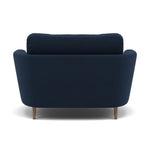 Phoebe Oval Loveseat - Oval Cuddler Grade B — Plush Velvet Indigo / Weathered Oak, gallery image 2