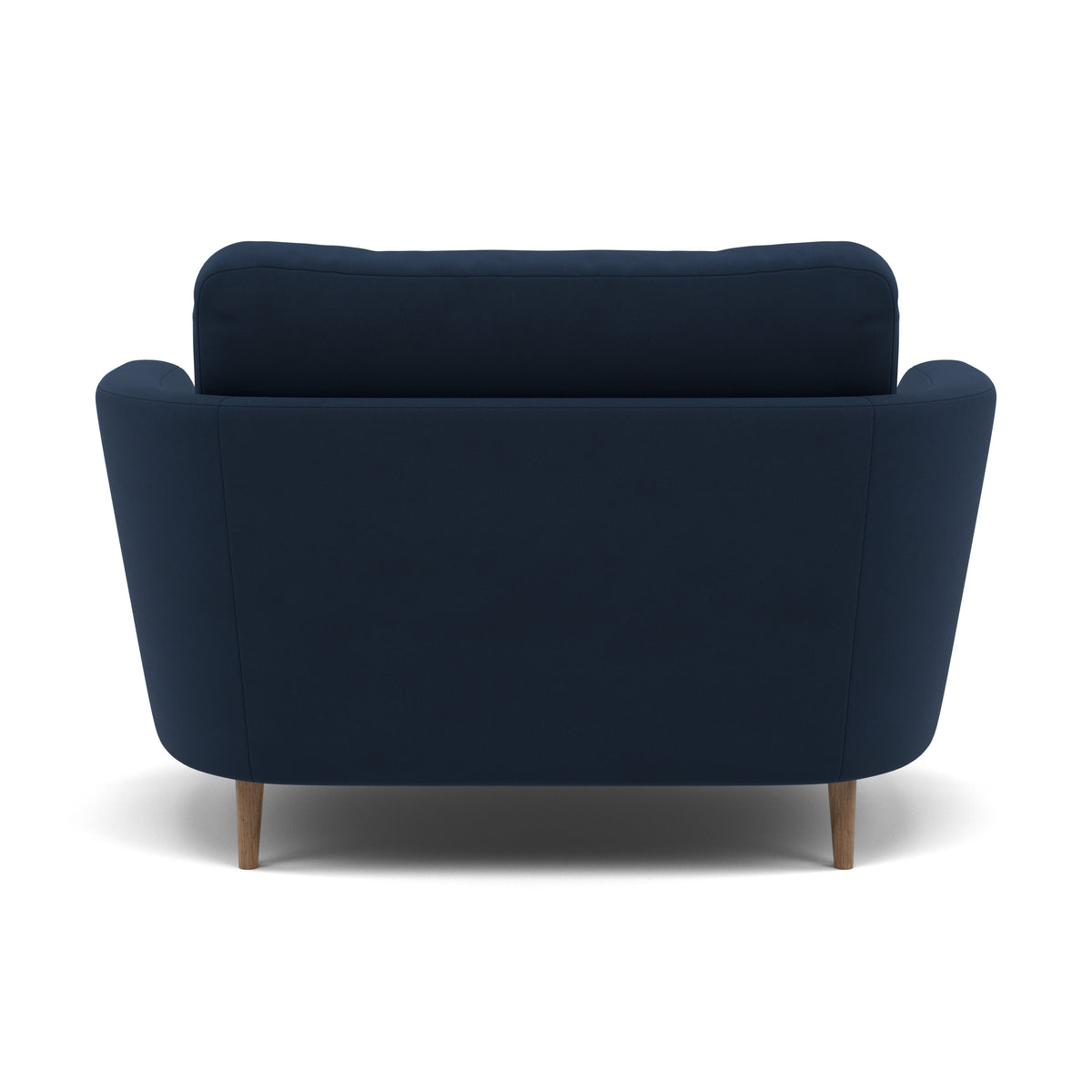 Phoebe Oval Loveseat - Oval Cuddler Grade B — Plush Velvet Indigo / Weathered Oak, gallery image 2