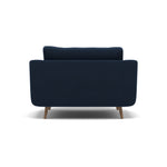 Phoebe Loveseat - Snuggler Chair Grade B — Plush Velvet Indigo / Weathered Oak, gallery image 2