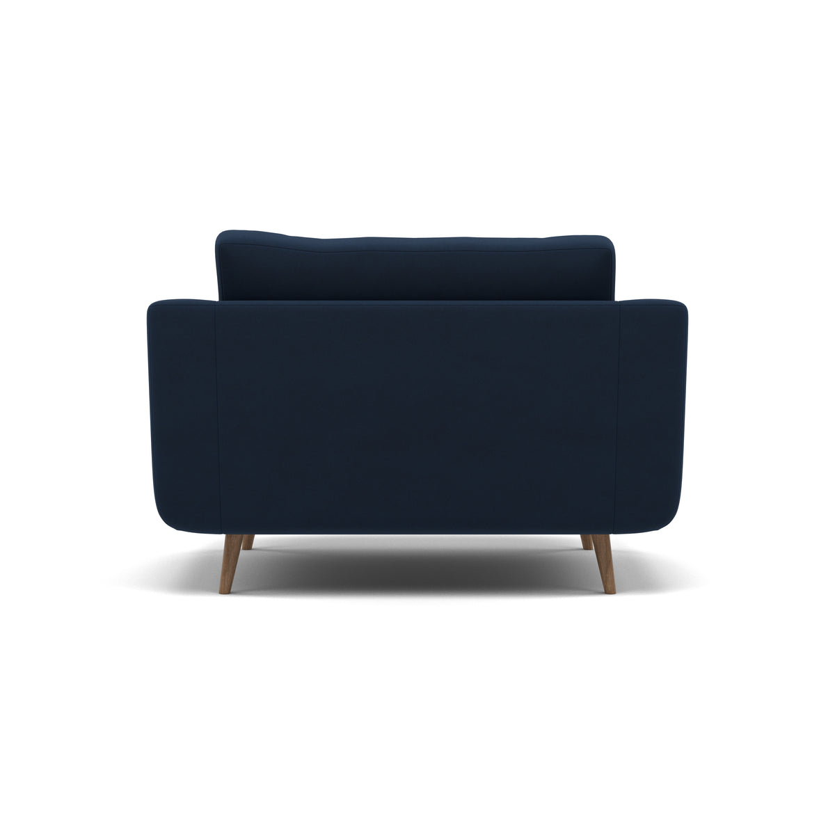 Phoebe Loveseat - Snuggler Chair Grade B — Plush Velvet Indigo / Weathered Oak, gallery image 2