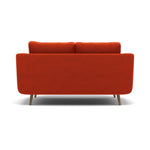Phoebe 2 Seater Sofa - Small Sofa Standard Back Grade B — Plush Velvet Paprika / Weathered Oak, gallery image 2