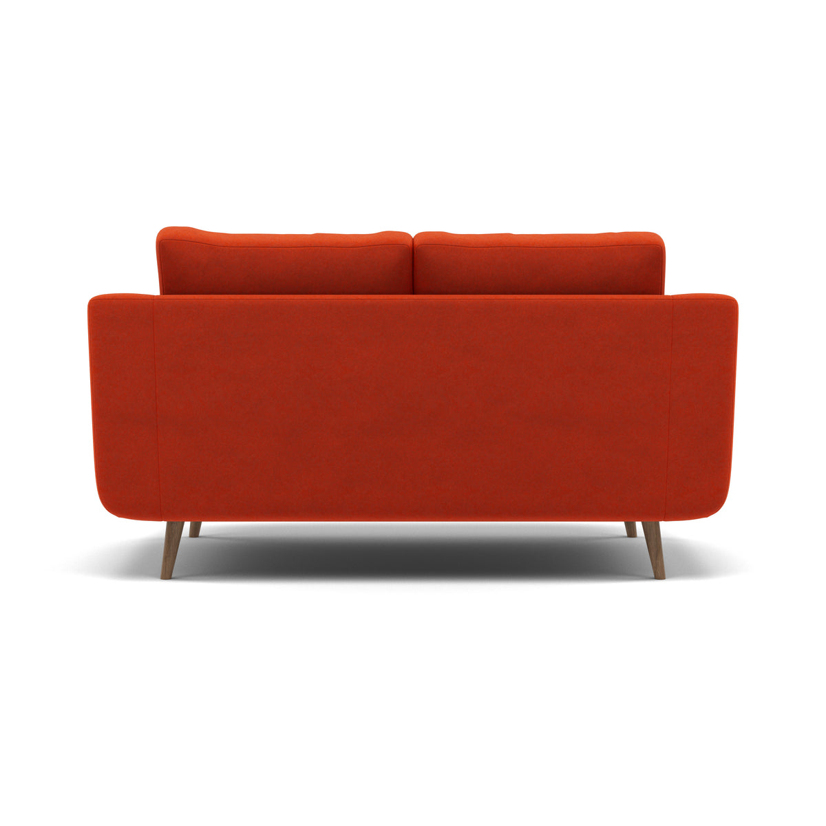 Phoebe 2 Seater Sofa - Small Sofa Standard Back Grade B — Plush Velvet Paprika / Weathered Oak, gallery image 2