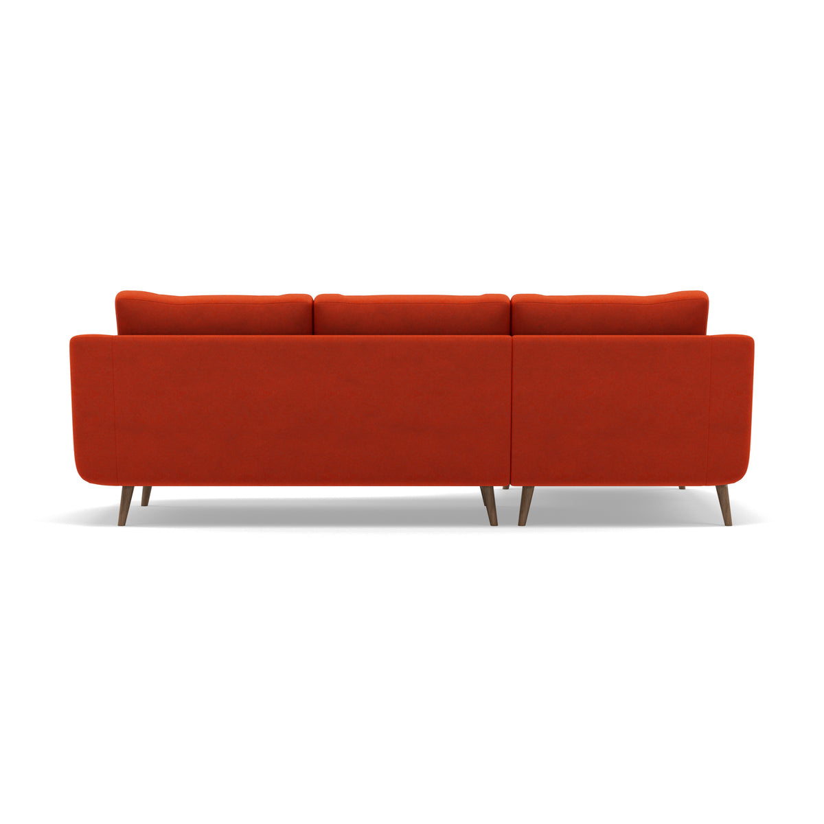 Phoebe Large Chaise Sofa - Large Chaise Sofa LHF Standard Back Grade B - Left Hand Facing — Plush Velvet Paprika / Weathered Oak, gallery image 2