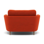 Phoebe Oval Loveseat - Oval Cuddler Grade B — Plush Velvet Paprika / Weathered Oak, gallery image 2
