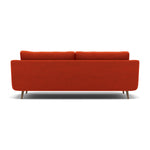 Phoebe 4 Seater Sofa - Extra Large Sofa Standard Back Grade B — Plush Velvet Paprika / Weathered Oak, gallery image 2