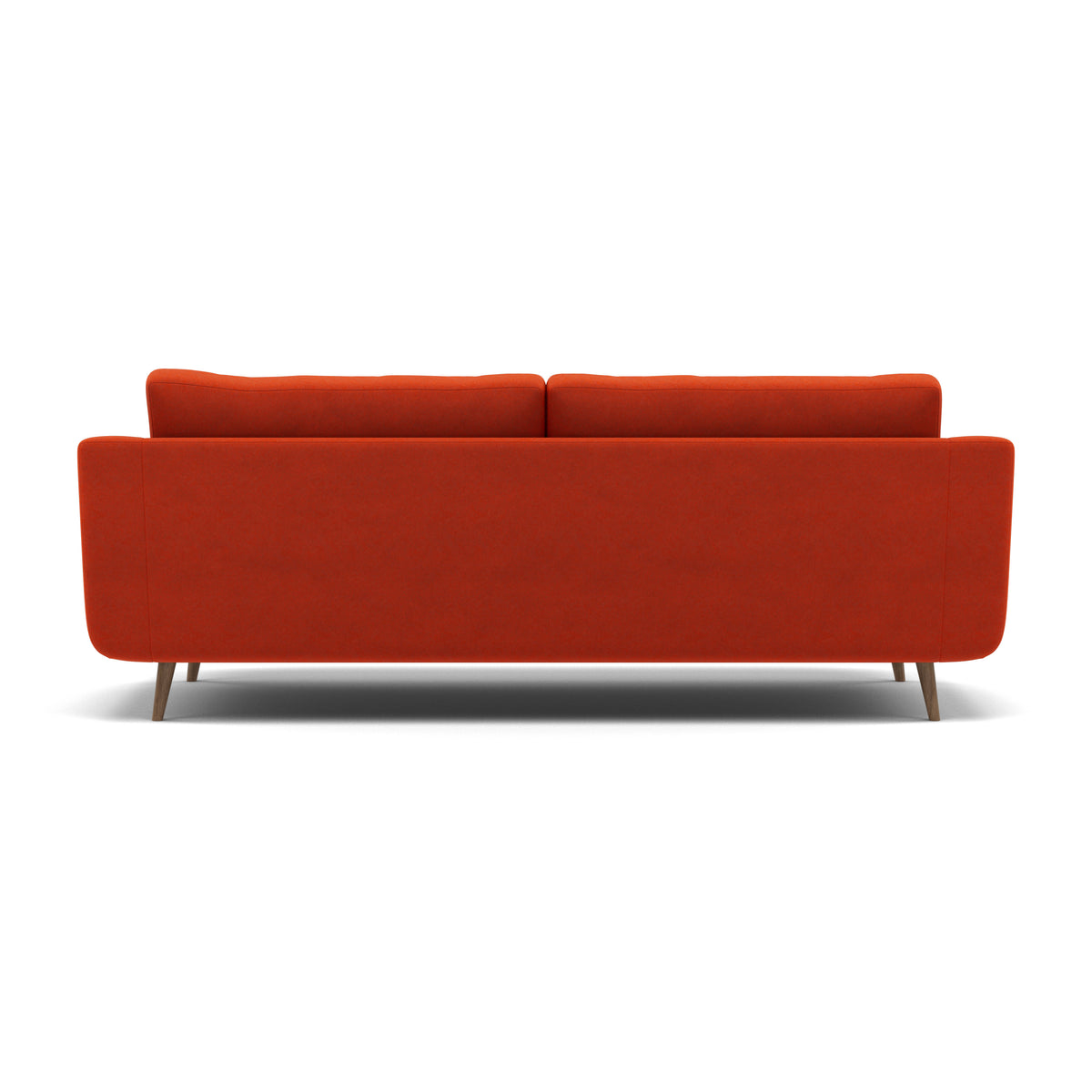 Phoebe 4 Seater Sofa - Extra Large Sofa Standard Back Grade B — Plush Velvet Paprika / Weathered Oak, gallery image 2