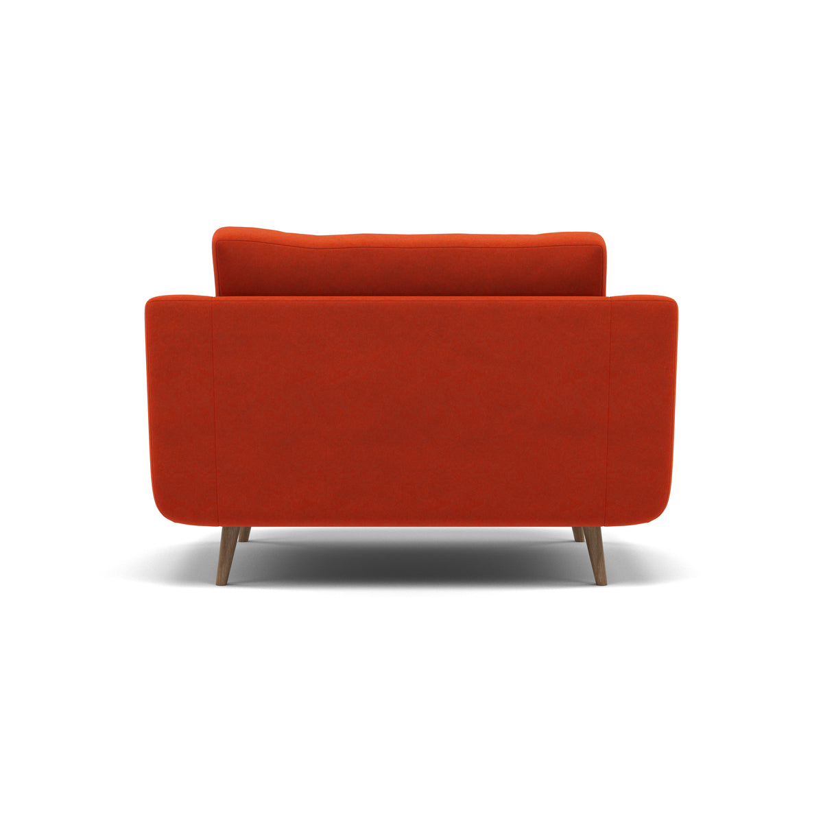 Phoebe Loveseat - Snuggler Chair Grade B — Plush Velvet Paprika / Weathered Oak, gallery image 2