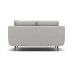 Phoebe 2 Seater Sofa - Small Sofa Standard Back Grade B — Plush Velvet Silver / Weathered Oak, gallery image 2