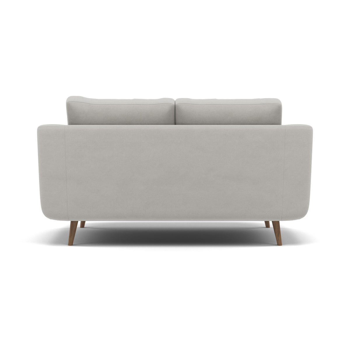 Phoebe 2 Seater Sofa - Small Sofa Standard Back Grade B — Plush Velvet Silver / Weathered Oak, gallery image 2